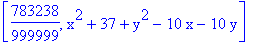 [783238/999999, x^2+37+y^2-10*x-10*y]